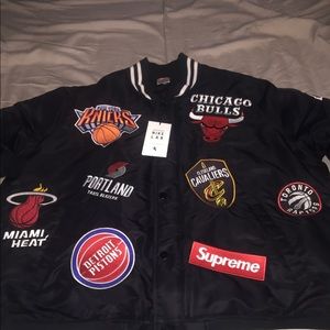 Supreme X Nike Nba Varsity Jacket 